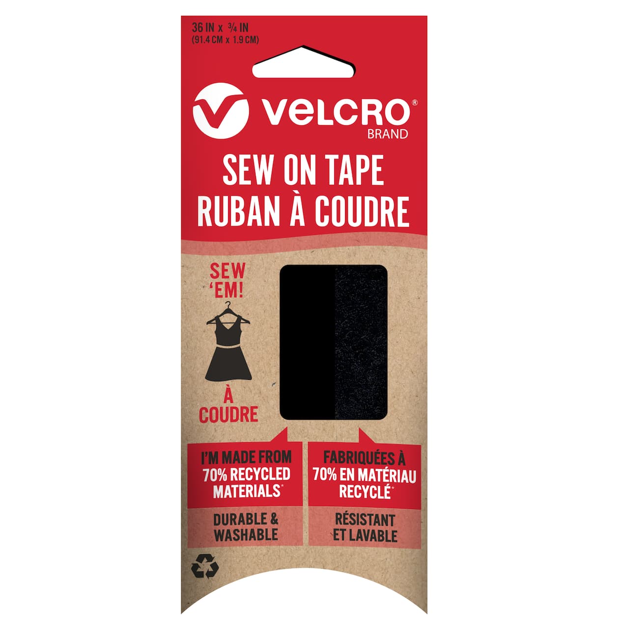 VELCRO&#xAE; Brand Black Sew On Tape